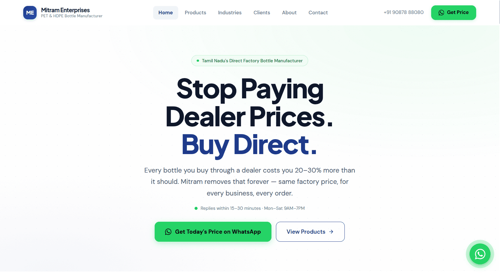 Mitram Enterprises website — homepage screenshot